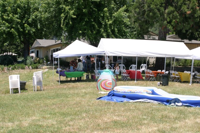 Party tents and kiddie pool