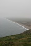 Foggy coastline, vertical