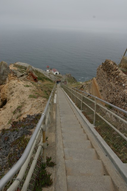 view down stairs to lighthouse